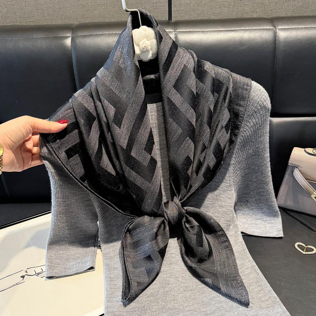 Jarní Dopis Simulační Hedvábí Hedvábný Šátek Satén 90Cm Velký Čtvercový Šátek Dekorativní Šátek Multifunkční Opalovací Šátek