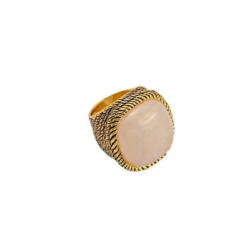 Inel Vintage Distresed cu Piatră Prețioasă Franceză pentru Femei: Exquisit, High-End, Lux Ușor, Eleganță Inspiratoare în Stil INS.