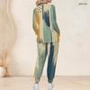 Women Plus Size Nurse Scrub Set V Neck Long Sleeve Printed Navy Blue Black Pocket Top And Pants