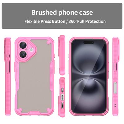 Armor Series For iPhone 16 Case PC+TPU Semi-Transparent Frosted Finish Protective Phone Cover