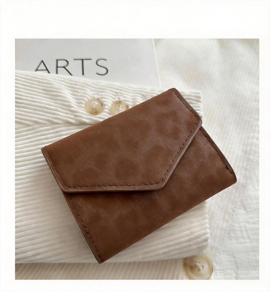 Modische Leo-Print Kartenhalter Geldbörse Damen PU-Leder Schlanke Dreifach-Münzbörse Luxuriöses Kreditkartenetui Mehrfachschlitz Mini-Tasche