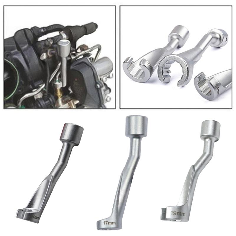 Professional Steel 14mm/17mm/19mm Fuels Injector Wrench Spanner Tool for Garage & Home Use Comfortable Ergonomic Handle