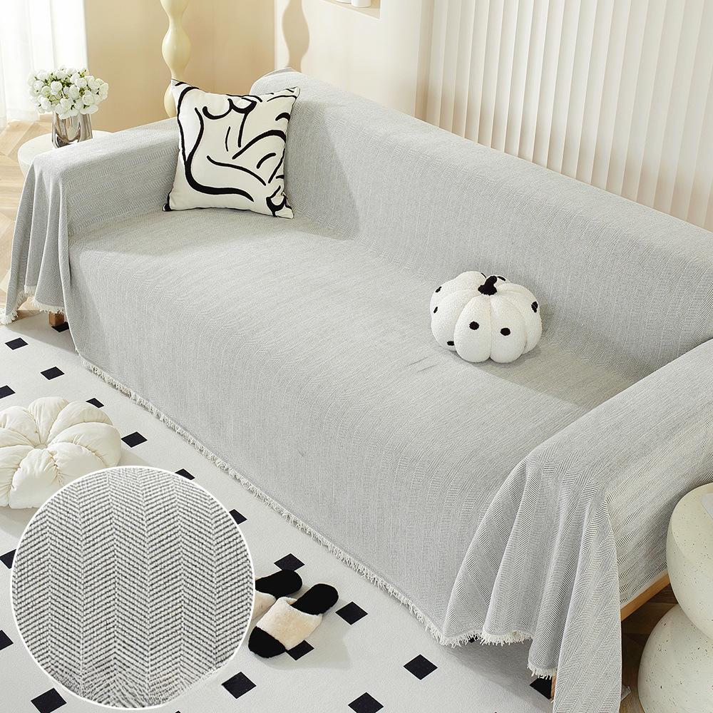 Herringbone Chenille Sofa Towel Full Cover Cloth Ins Style Light Luxury High-Grade Sofa Cushion Four Seasons Universal Sofa Cover