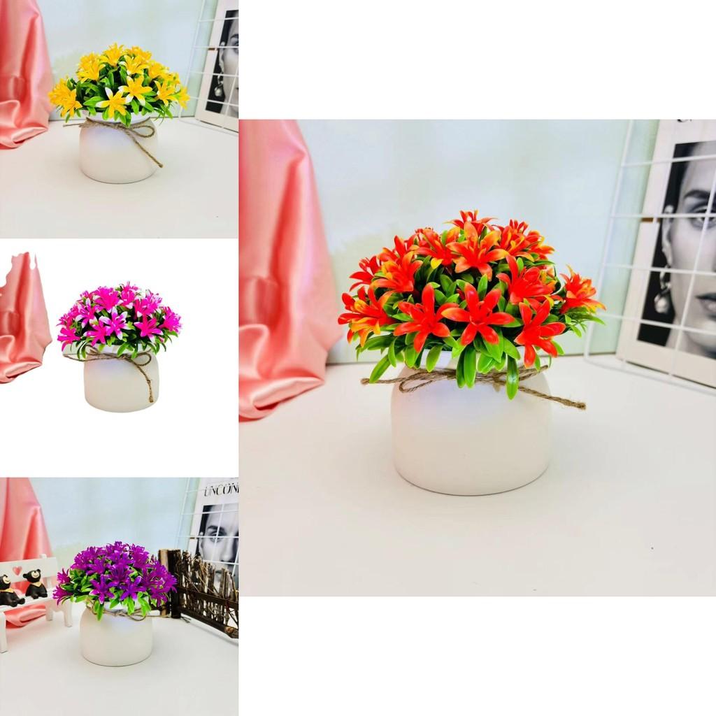 Premium Artificial Orchid Bloom With Silk And Plastic For Living Room And Office Decoration