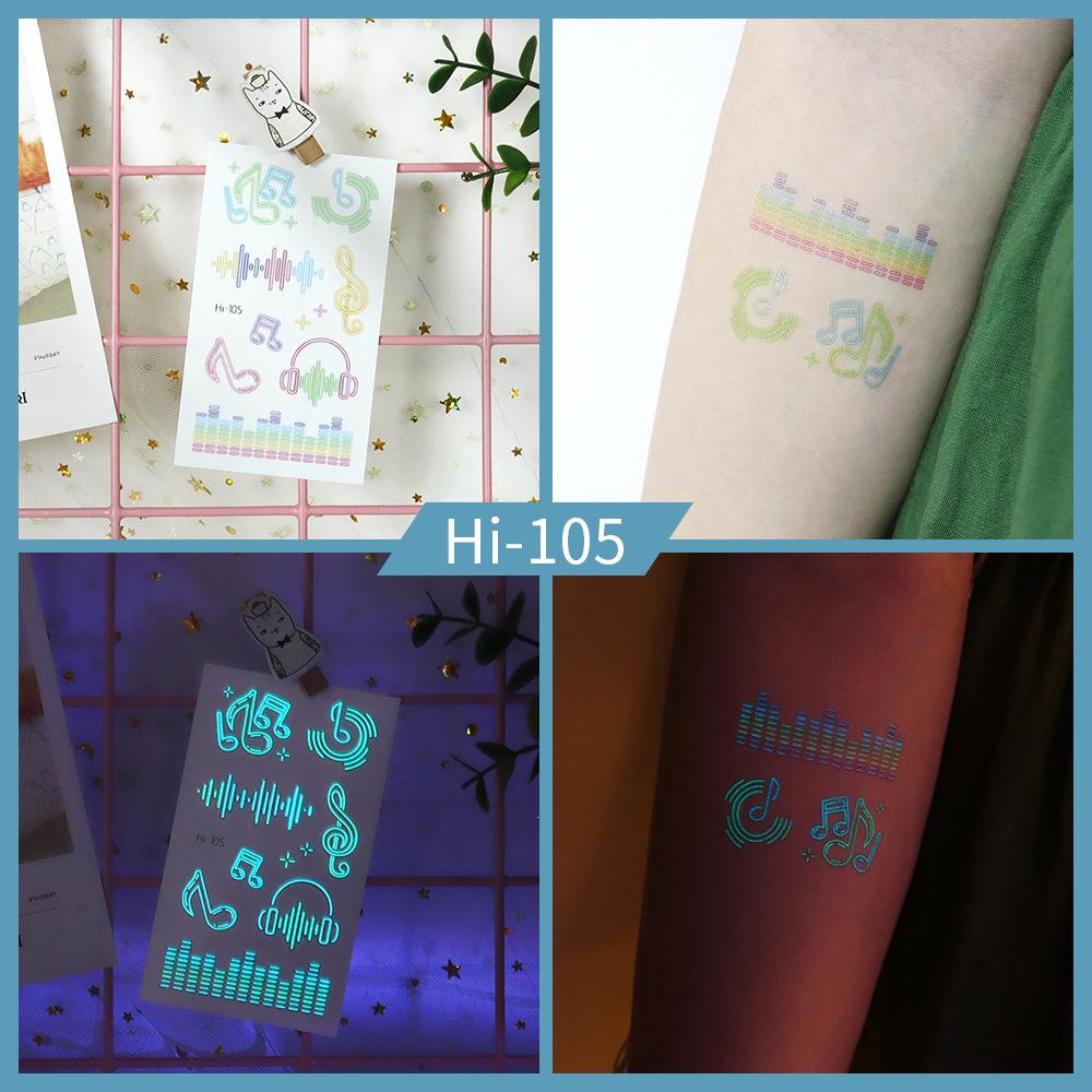 Ruikalong Waterproof Blue Luminous Butterfly Tattoo Stickers for Nightclubs and Music Festivals 4.13*2.36 inches