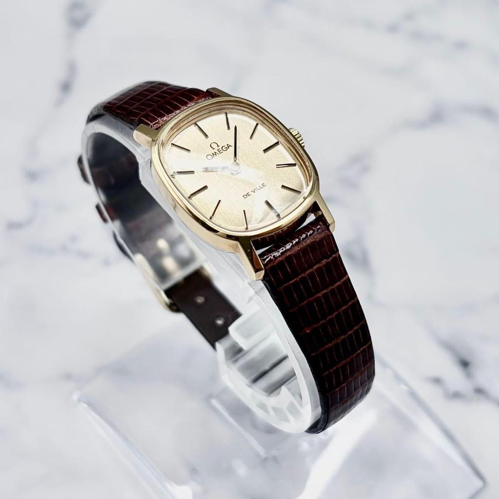 Used [Beautiful] Omega De Ville Manual winding 511.0509 New high quality Lizard genuine leather installed Working item
