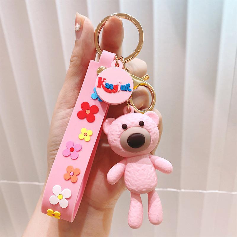

Blue Pink Bear Keychain Cute Cartoon Accessory Ideal Gifts For рожевий
