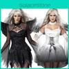Dark Halloween Womens Angel Devil Costume Fancy Dress Ghost Bar Cosplay Party