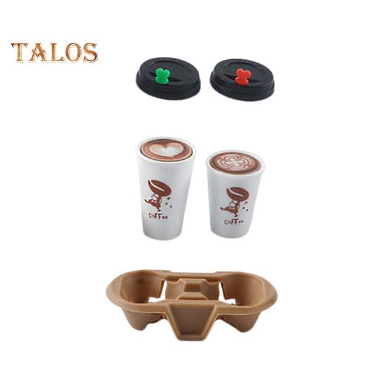 

Миниатюрный кофейный набор для кукольного домика Мини-кружка для кофе с крышкой Подстаканник Модель для кофе на 1 человека:6 Декор столовой в кукольном домике-кафе коричневый