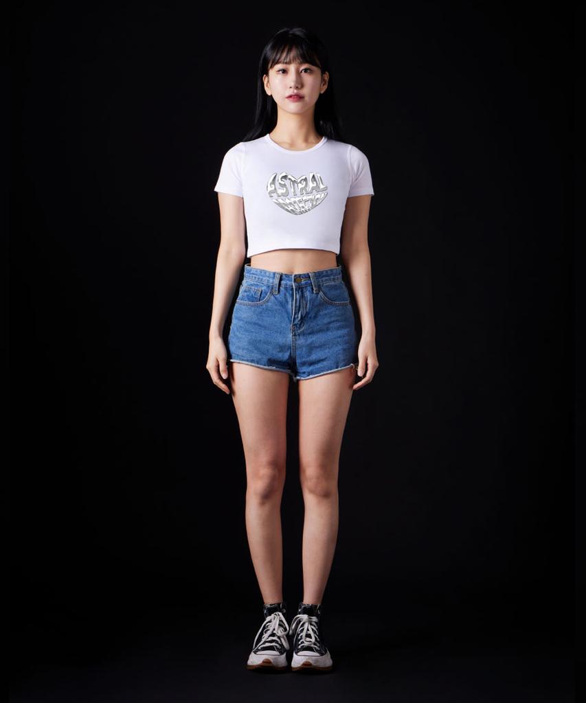 ASTRAL PROJECTION Chrome Heart Supima Spandex Crop Top_White