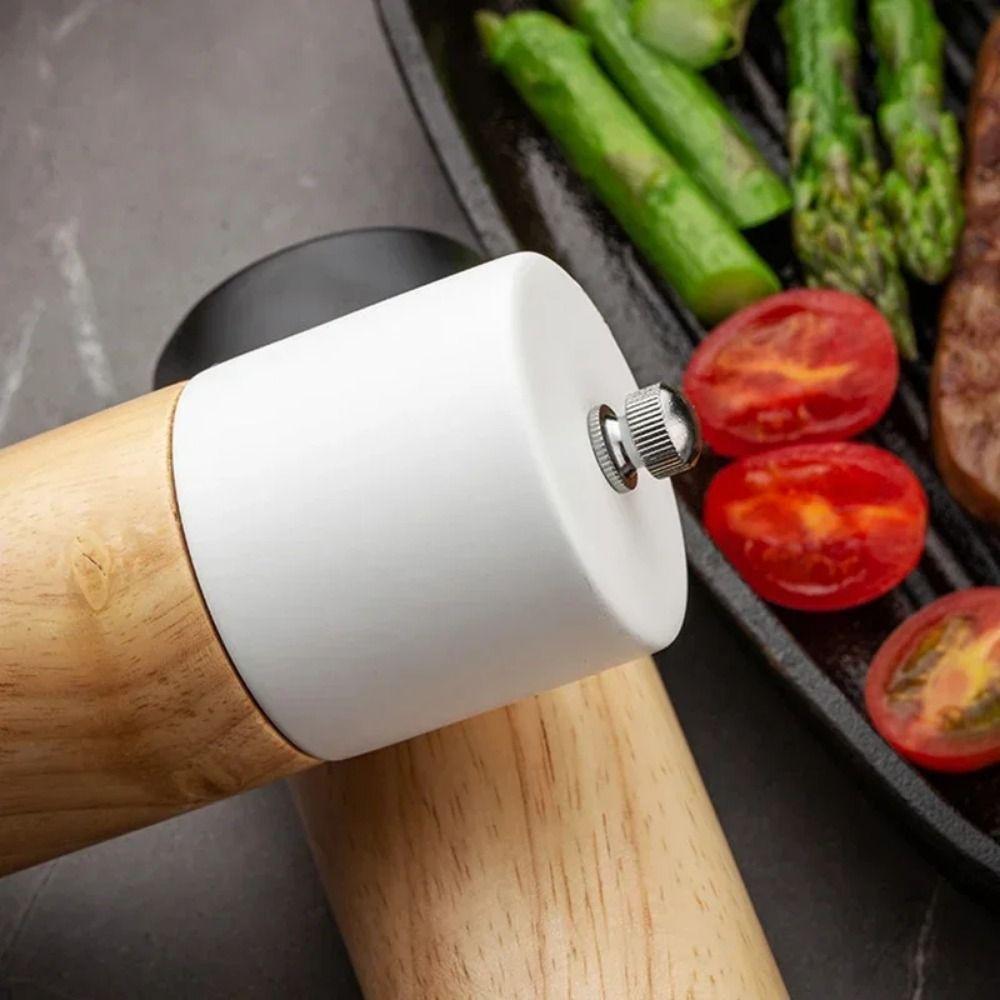 Refillable Wooden Spices Grinder Ceramic Core Grinding Bottle Manual Salt Mills  Restaurant