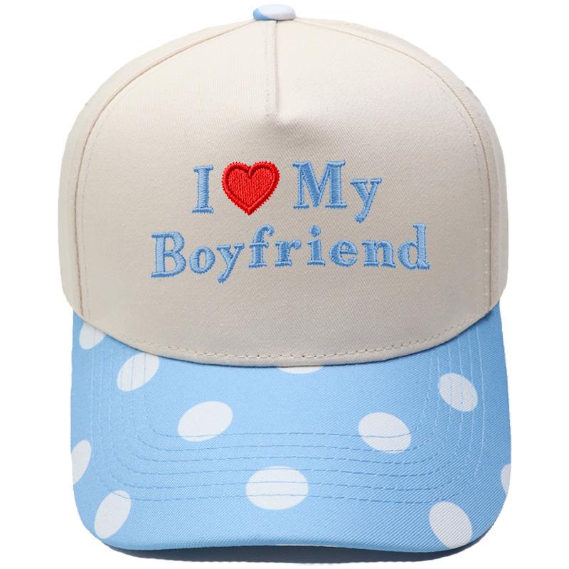 My Boyfriend Love Embroidery Truck Driver Baseball Cap Retro Color Matching Men's and Women's Casual Sun Hat