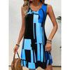 Ärmelloses Sommerkleid mit geometrischem Muster für Damen – perfekt für den Sommerurlaub. Ideal als Sommerkleid im Boho-Stil (Y2K).