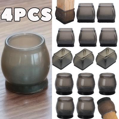 4 Pcs Chair Leg Floor Protectors for Hardwood Floors, Silicone Chair Caps Covers Furniture Pads Sliders W/ Wrapped Felt Bottom