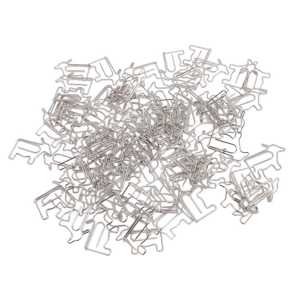 100PCS with Storage Box Cow Shaped Paper Clips Silver Cute Paper Clips  Scrapbook Making