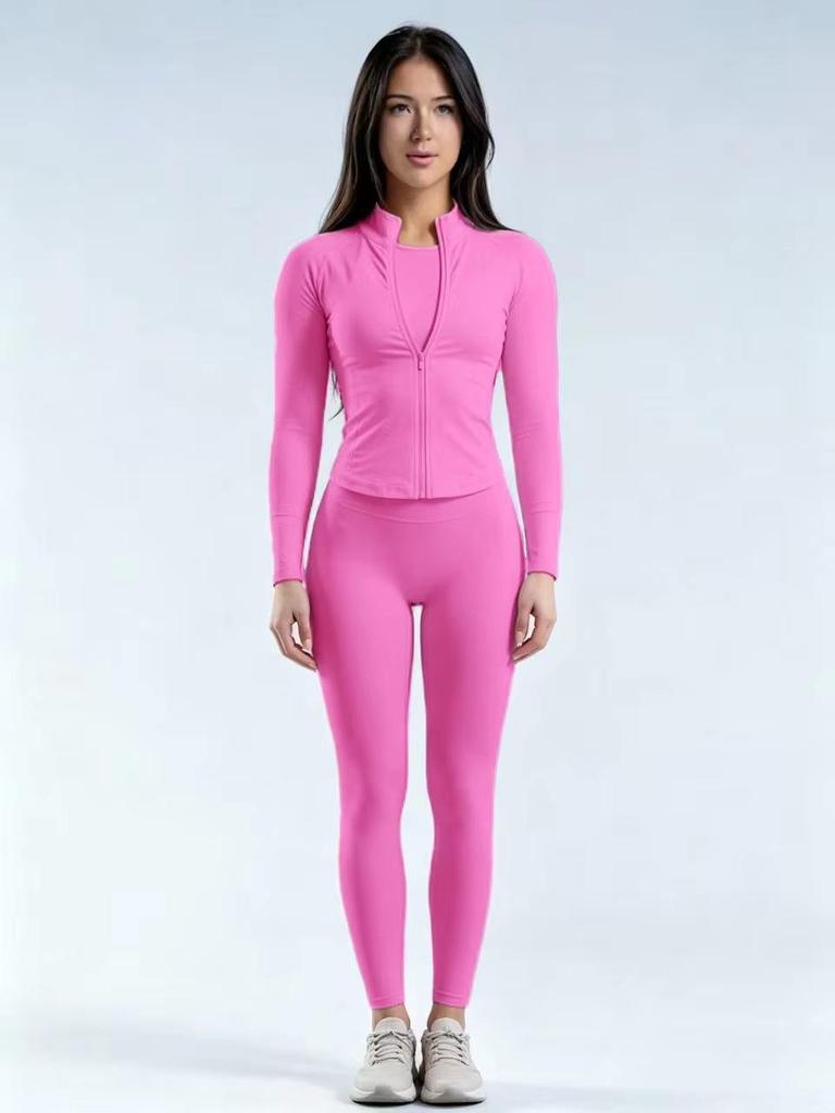 Hohe Taille Schlanke Passform Po-Hebend Yoga und Laufen Zweiteiliges Set