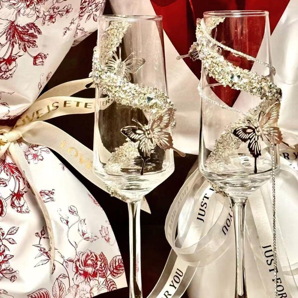 Bröllopsskålar för Brud och Brudgum - Gör-det-själv Dekoration Gåva till Nygifta och Bästa Vänner.