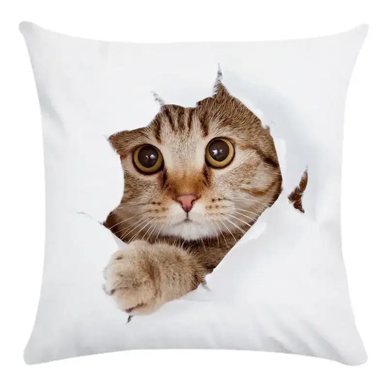 Animal Cute Cat Decorative Pillows Case Super Soft Print Cushion Cover  Living Room Decoration Accessories Home Decor for Chair