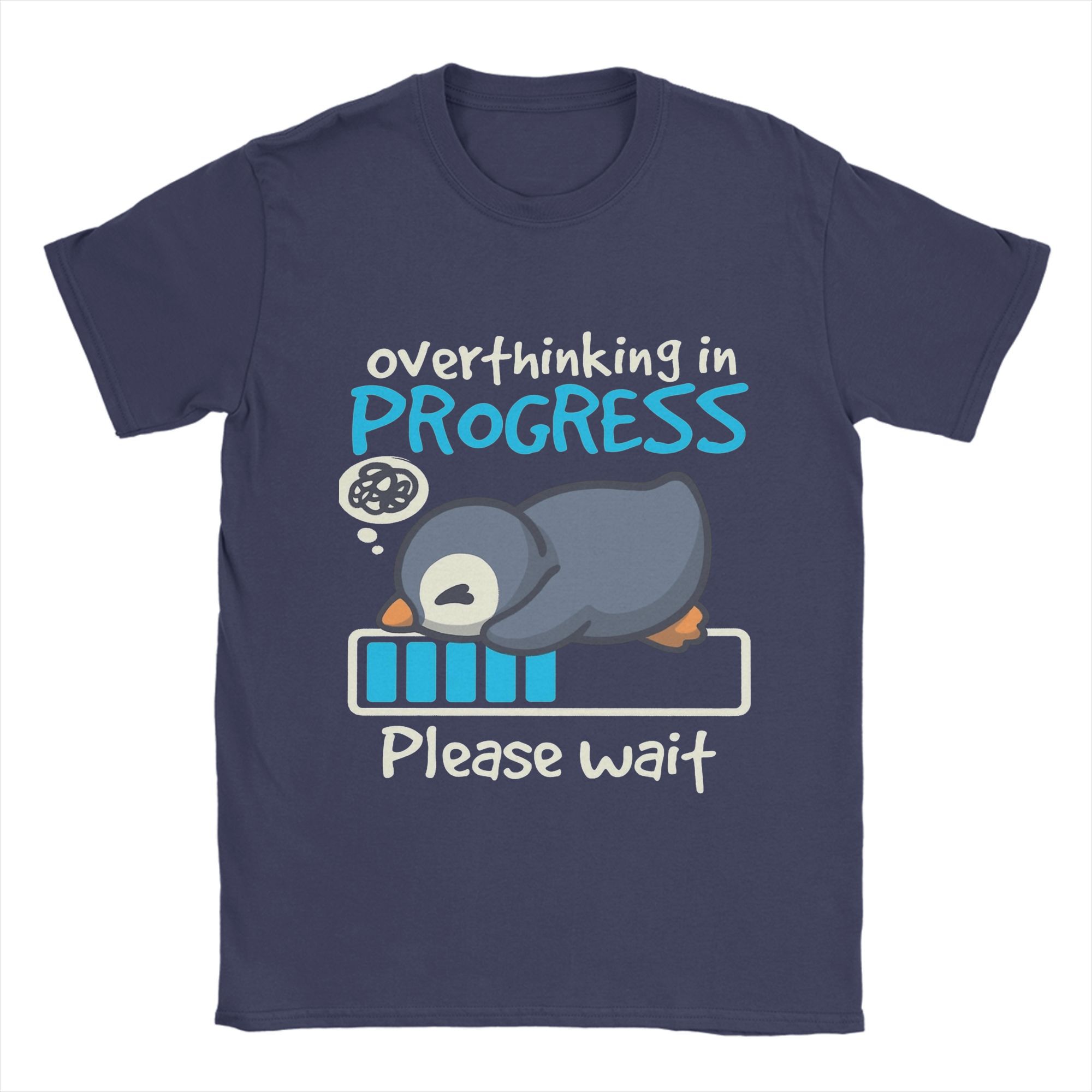 

Men s T-Shirts Penguin Overthinking Windows Leisure Cotton Tees Short Sleeve T Shirt O Neck Clothes Gift Idea 4XL