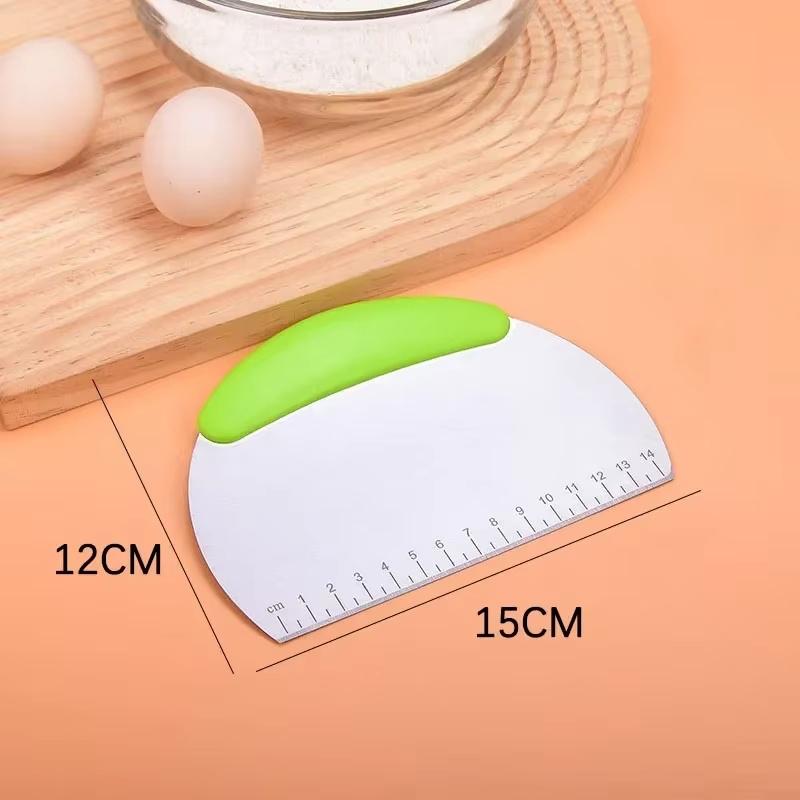 Cortador de Pastelería de Acero Inoxidable Rascador de Masa de Harina Picador Escala Cortador de Masa para Pizza Mango Cómodo Herramientas de Cocina para Hornear