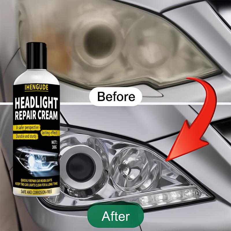 Professional Headlight Repair Agent - Improves Yellowing, Oxidation, and Fogging - Polishing Agent for Lenses, Creating Clearer and Brighter Head
