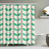 Green Leaf Pattern Shower Curtain Long Lasting Waterproof Fabric For Bathroom Decorations 180Cm X 180Cm