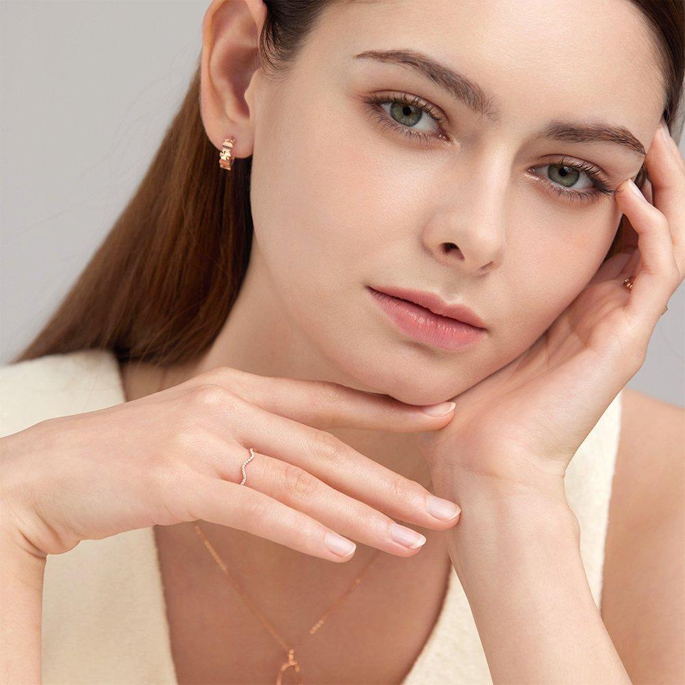 14K Jade Wave Cubic Ring