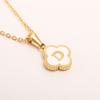Gold-plated Letter Necklace for Elegant Women - Four-leaf Clover Letter Pendant Necklace