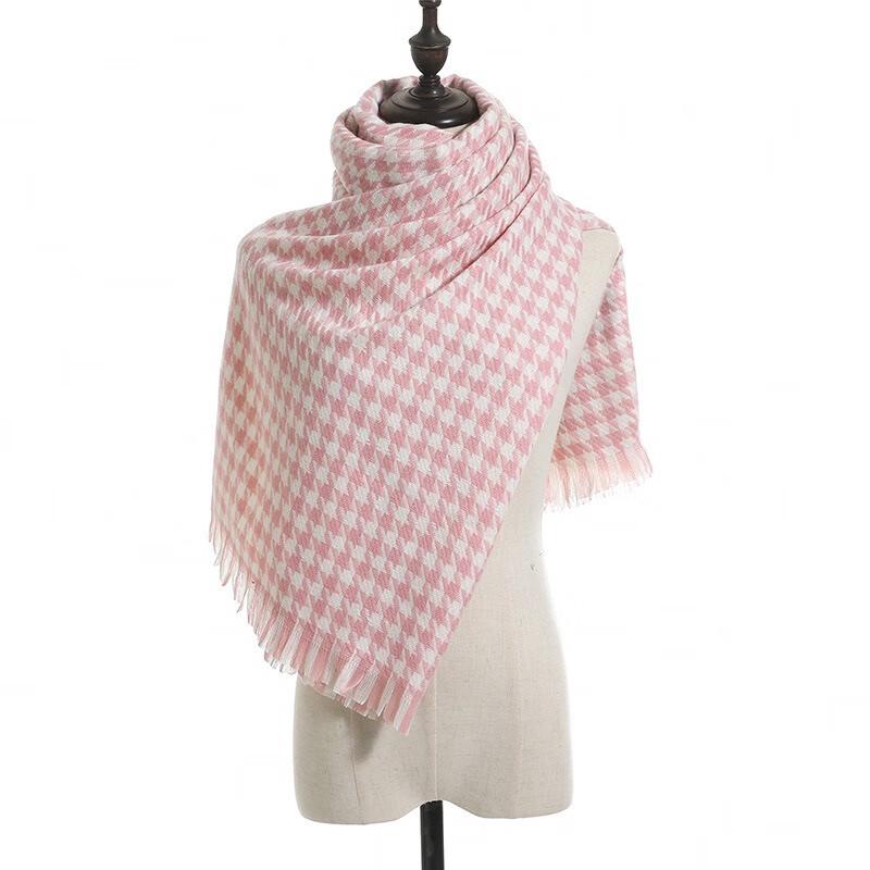 Fumaide Winter Houndstooth Imitation Cashmere Scarf Shawl