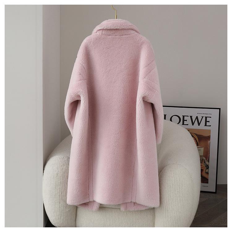 Haining Shearling Fleece Teddy Bear Lambskin Coat