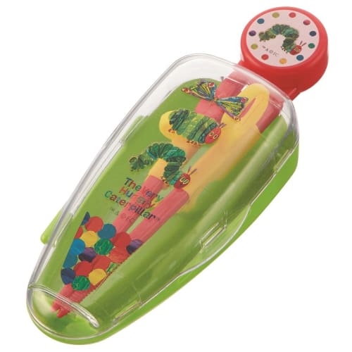 SKATER Deluxe Training Chopsticks, 14cm, with Case, Very Hungry Caterpillar Design, for Children, ADXT1S