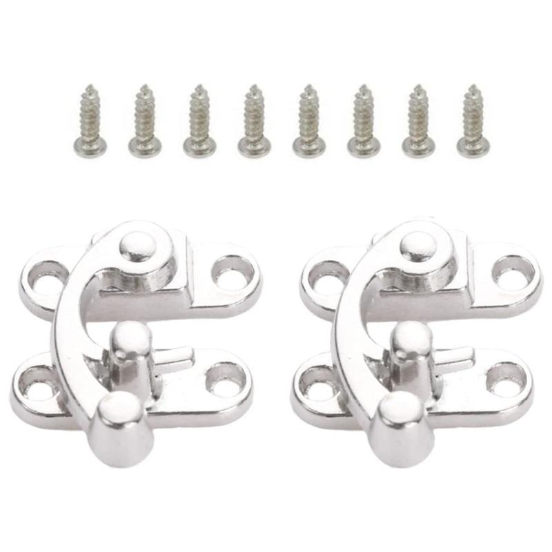 2 ks vintage háček, starožitné bronzové západky na krabici, malá spona s rohovým zámkem pro dřevěnou šperkovnici, dárkové pouzdro na víno, se šrouby