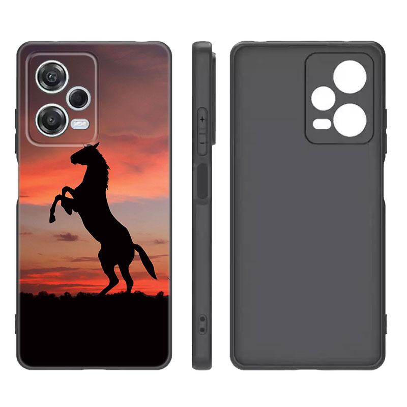 

Черный силиконовый чехол для телефона Horse Animal для Xiaomi Redmi Note 9 10 11 11S 11T 12 13 Pro 5G Plus 9S 10S 12S Redmi Note 12 5G