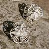 925 Silver Hollow Flower Stud Earrings for Women Luxury Vintage Fine Jewelry Accessories