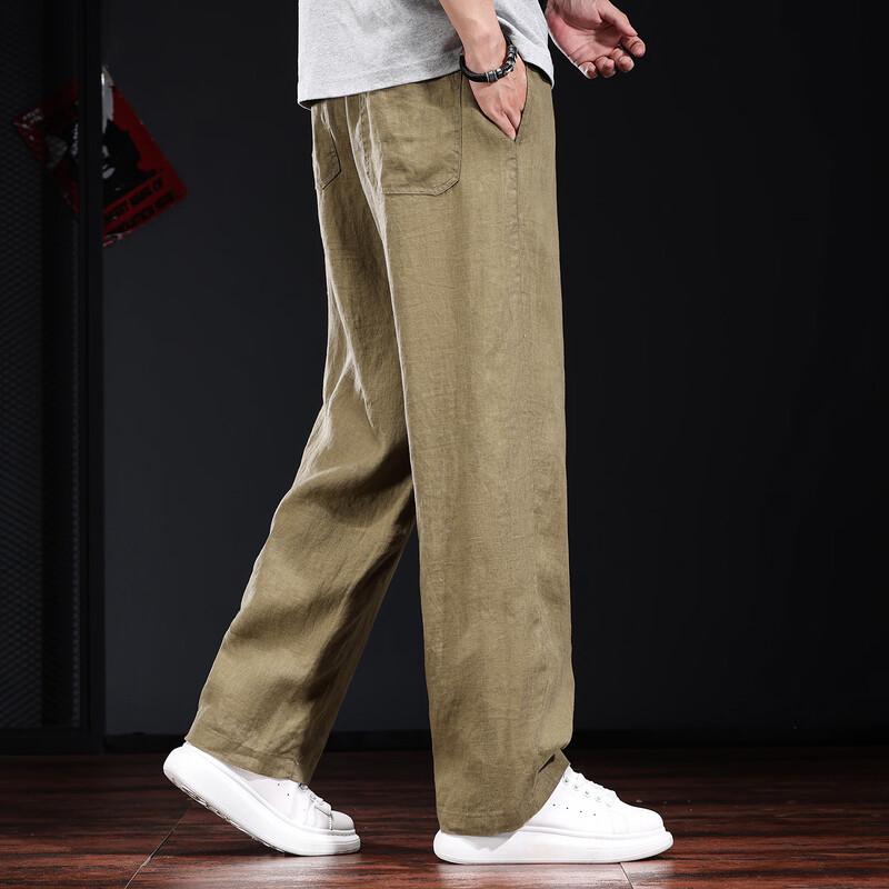 Men's Relaxed Fit 100% Linen Casual Pants