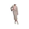 Nike Solid Color Round Neck Long Sleeve T-Shirt Women Tops Light-Brown DV7867-272