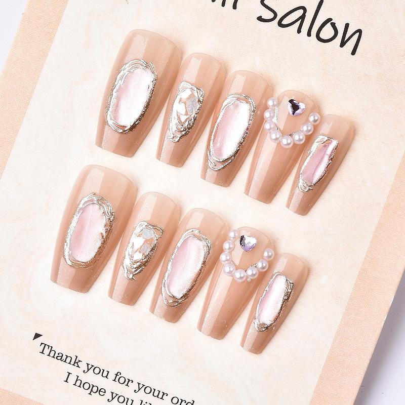 30 pieces of advanced 3D three-dimensional cat's eye middle ladder wearing armor exquisite gilt handmade pearl nail art