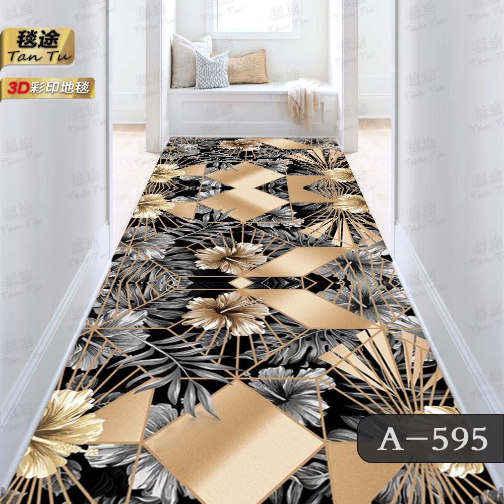 Tappeto Geometrico Nordico per Corridoio Lungo Tappetino Antiscivolo per Scale Passatoia per Hall d'Albergo Tappetini Lavabili per Decorazione Stanza