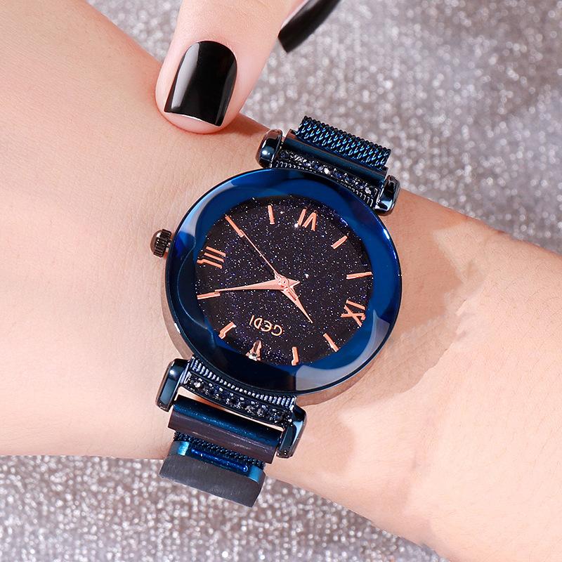 Same Ladies Watch Fashion Starry Sky Tape Girls Watch Sports Waterproof Lazy Watch