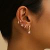 6Pcs Copper Flower Butterfly Earrings Ear Decor Crystal Ear Studs Unique Zircon Earring Set  Gifts