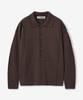 BLOND9 Soft Pointed Tuck Collar Knit Shirt_Brown