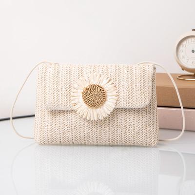 Modna torba na ramię z rattanu, duża pojemność, ręcznie robione torebki z klapką, boho, torba typu crossbody dla kobiet