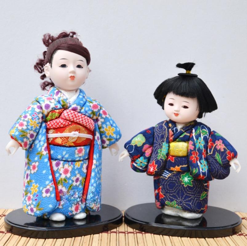 Retro Japanese geisha Doll Action figures Kimono Statue Figurines Ornaments for Home Room Hotel Desk Cabinets Decor Crafts Gift