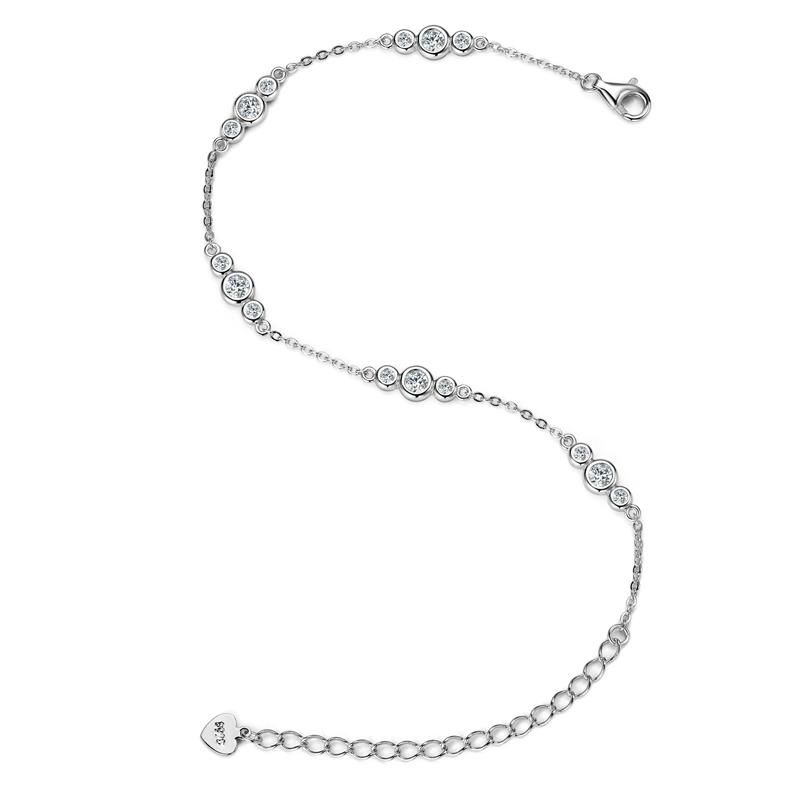 Anizw New Gold Plated Bracelet Silver Chain D Color Bezel Moissanite Bracelets Fashion Women's Jewelry Gifts