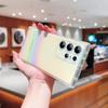 Samsung S25u Iridescent & Transparent Phone Case for S23, S22, A55, A54, A53 - Blue Light Color