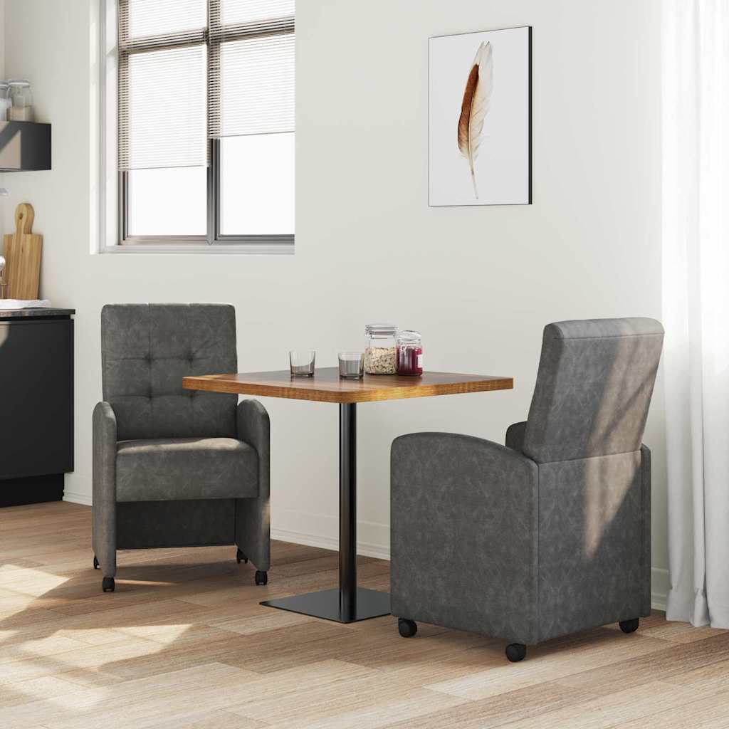 Dining Room Chairs with Casters 2 pcs Black 58 x 67 x 97 cm