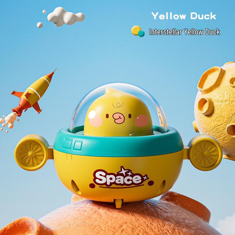 Kids Flying Saucer Pull-Back Toy Car - Educational Inertia Vehicle