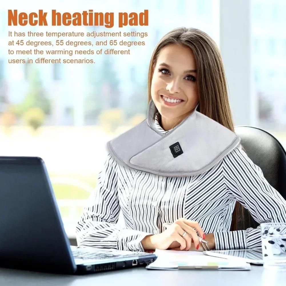1PC USB Electric Heating Neck Shawl Integrated Hot Compress 45°C, 55°C, And 65°C 3 Temperature Settings For Ultimate Comfort