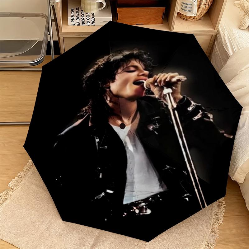 1PC Michael jackson Automatic Umbrella - Suitable Travel Outdoor Portable Umbrella Birthday Gift Daily Essentials