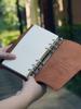 Handcrafted A5 Ring Binder Cowhide Leather Sketchbook - Refillable 